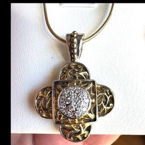 925 quatrefoil cross filagree pendant & necklace